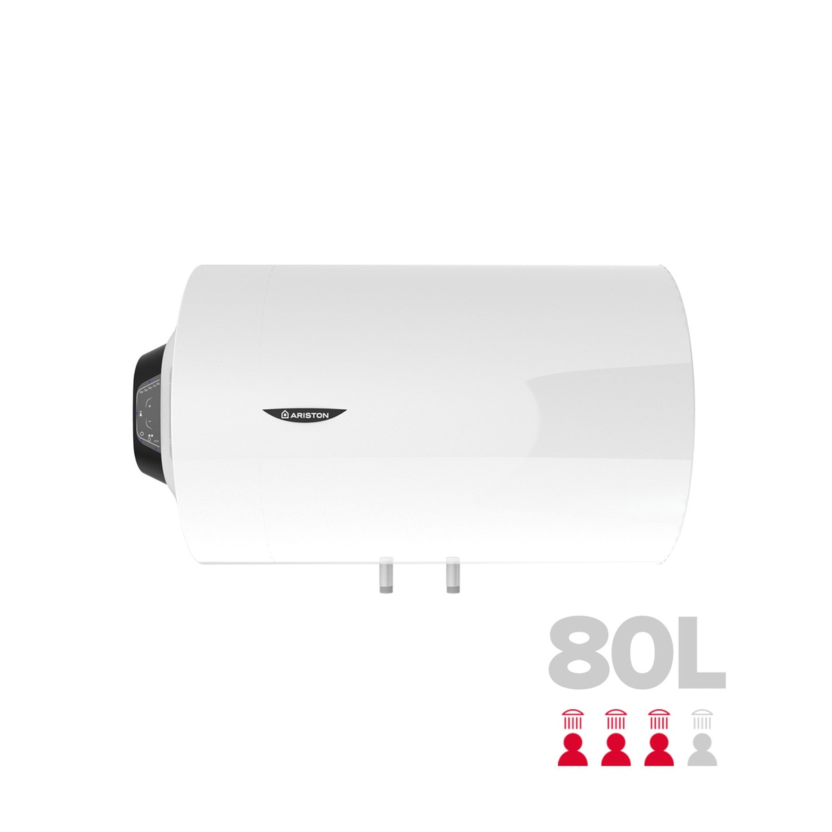 Termo eléctrico horizontal Ariston 80 litros -PRO1 ECO 80 H ES EU Blanco-3