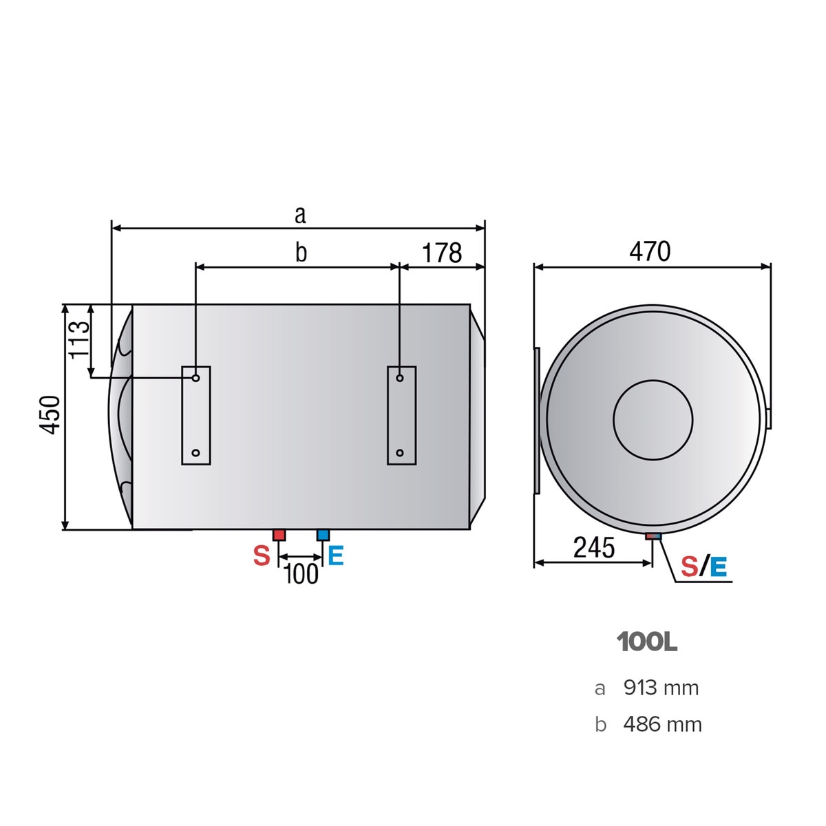 Termo eléctrico horizontal Ariston 100 litros -PRO1 ECO 100 H ES EU Blanco-2