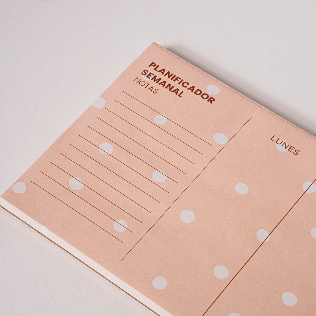 Planificador Semanal L Bolinhas - Verde/Branco Laranja / Branco-2