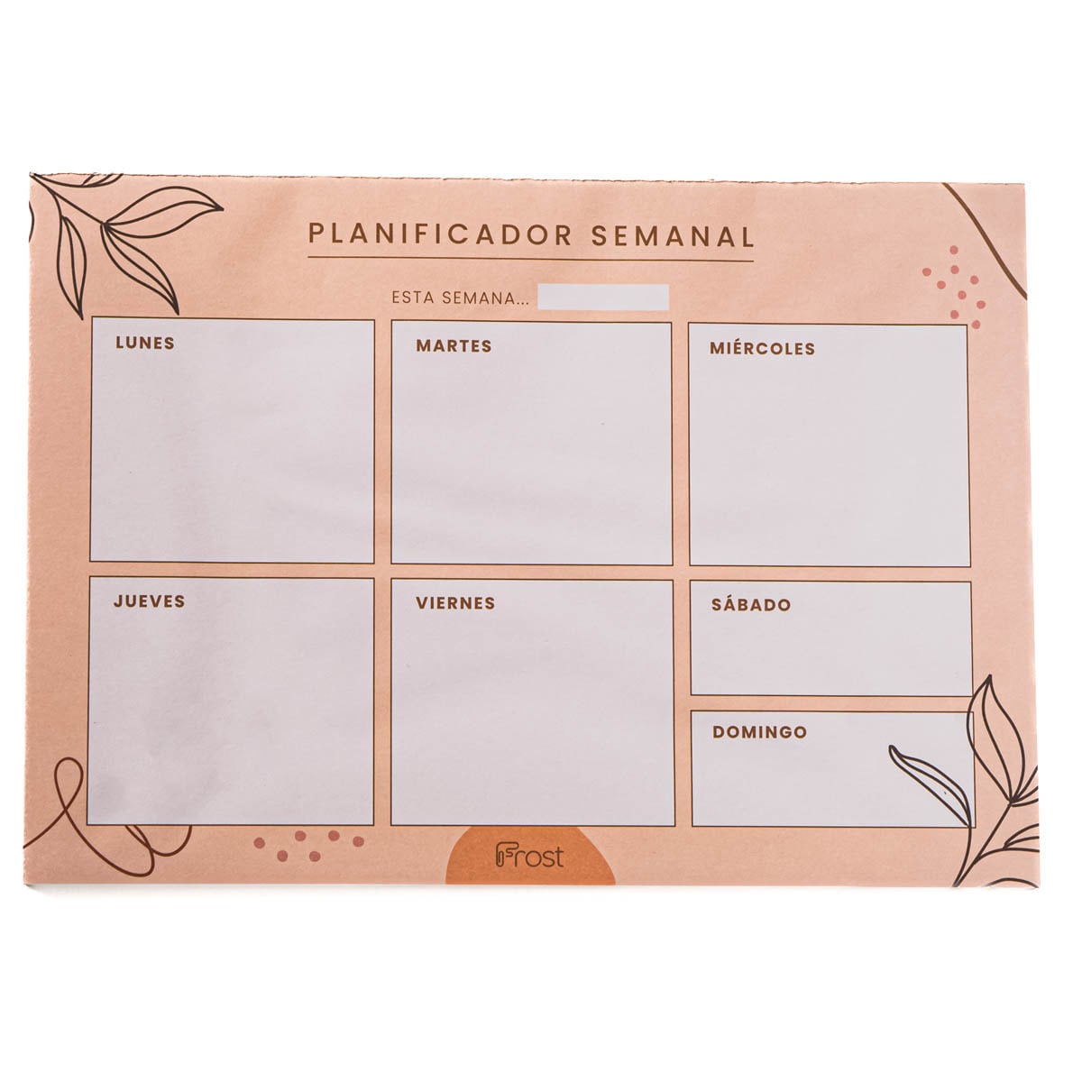 Planificador Semanal L Folhas - Laranja/Branco Laranja / Branco-1