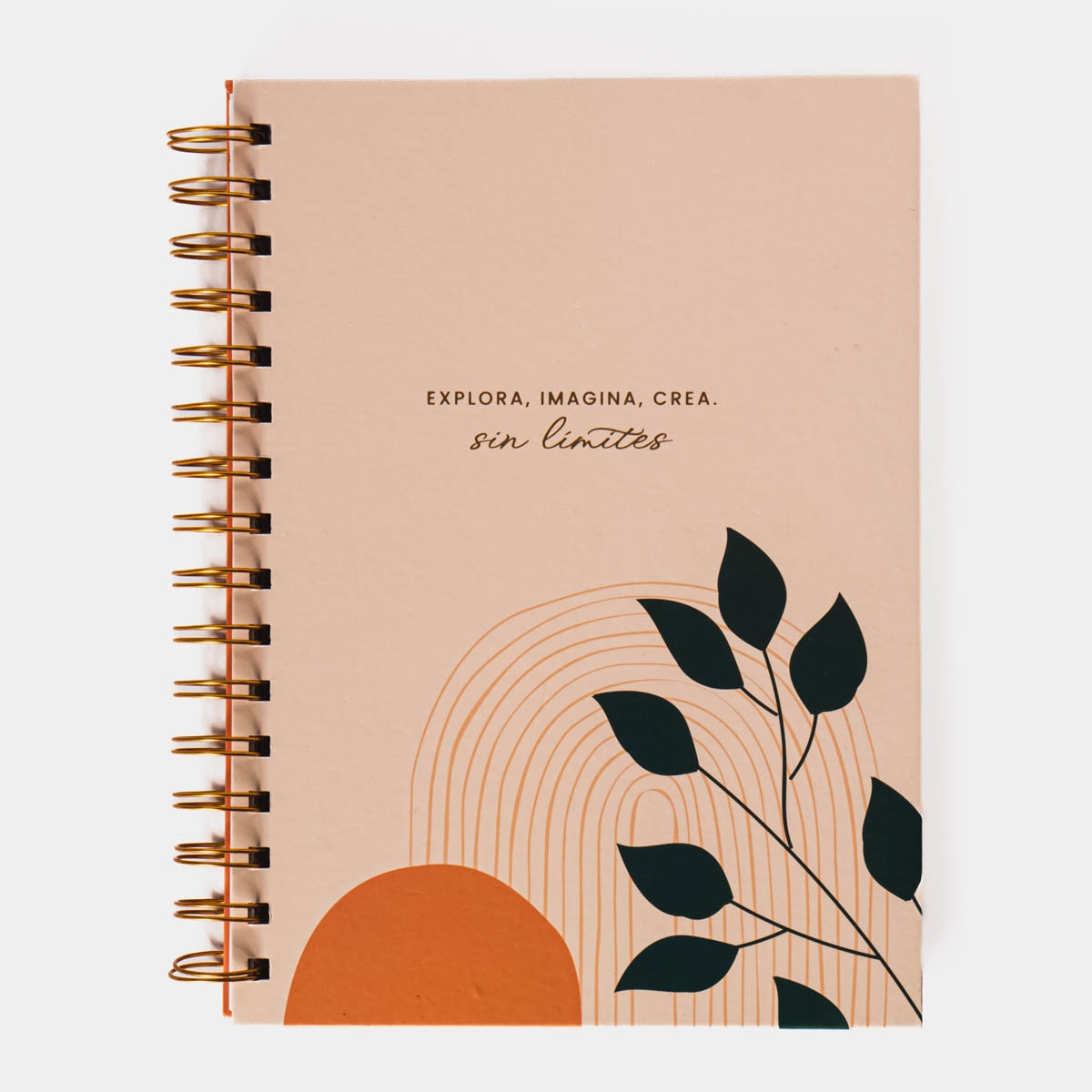 Bloco Espiral M Folhas - Laranja Laranja-1