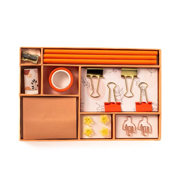 Imagen 0 de Caja de regalo papelería hojas Frost naranja /Multicolor