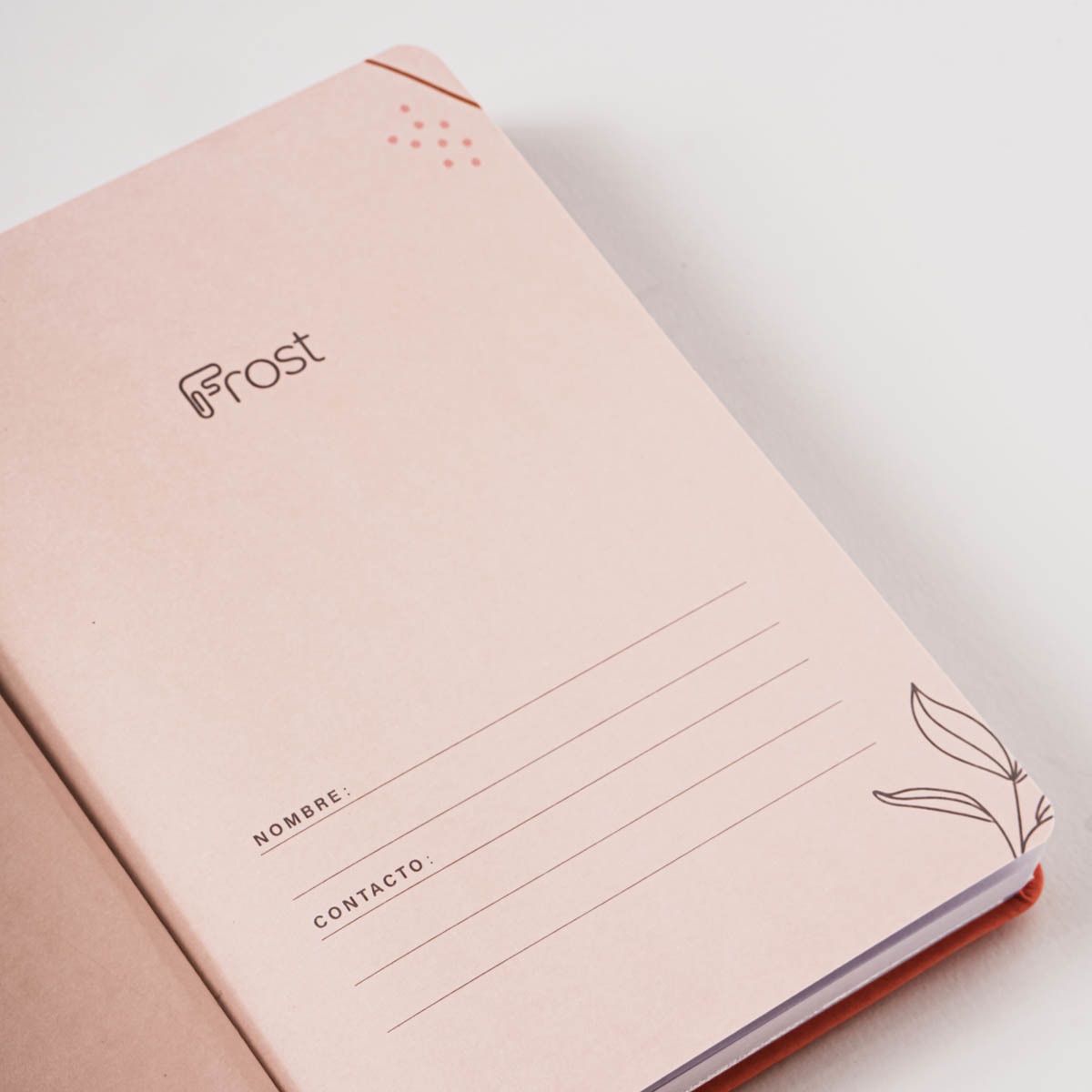 Caderno de Capa Dura M - Verde/Branco Laranja / Branco-4