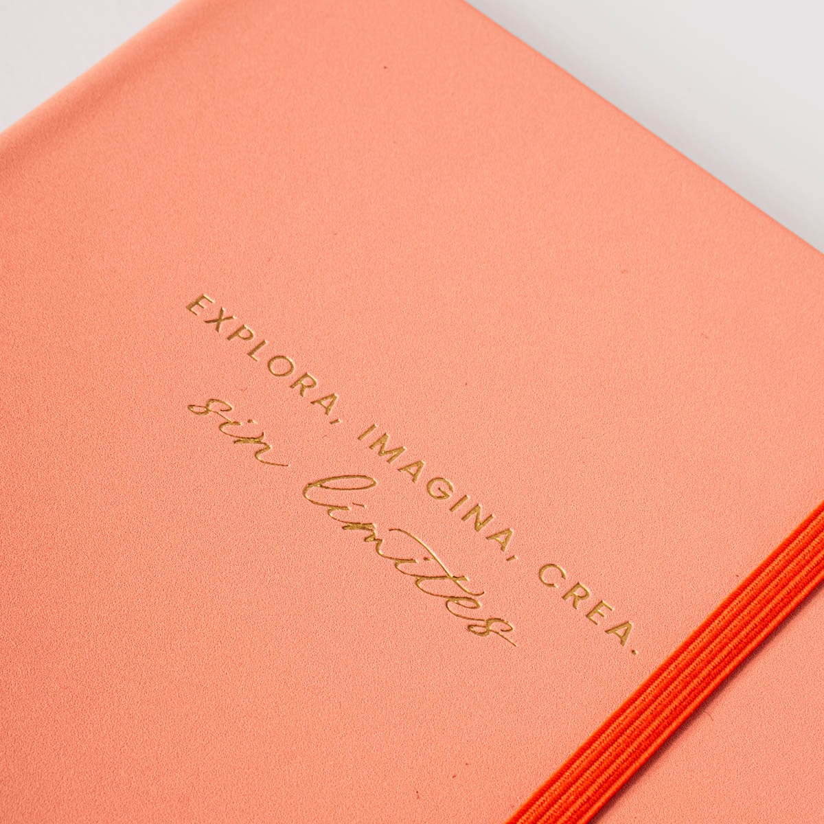 Caderno de Capa Dura M - Verde/Branco Laranja / Branco-2