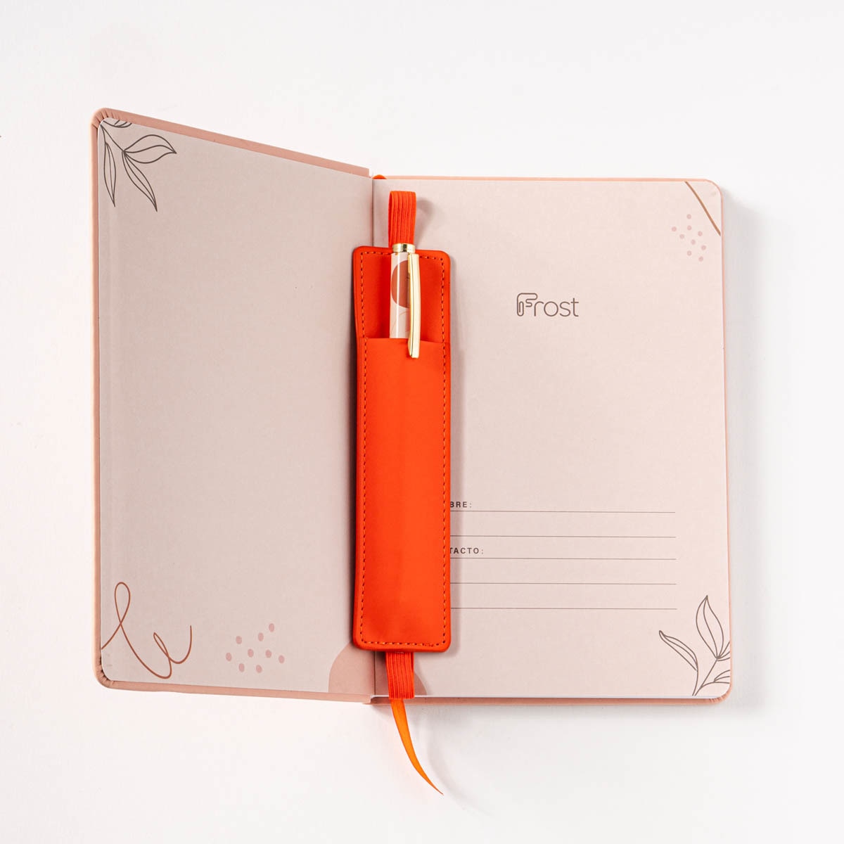 Cuaderno M con accesorios para bolígrafos o gafas Frost naranja y multicolor Naranja / Multicolor-3