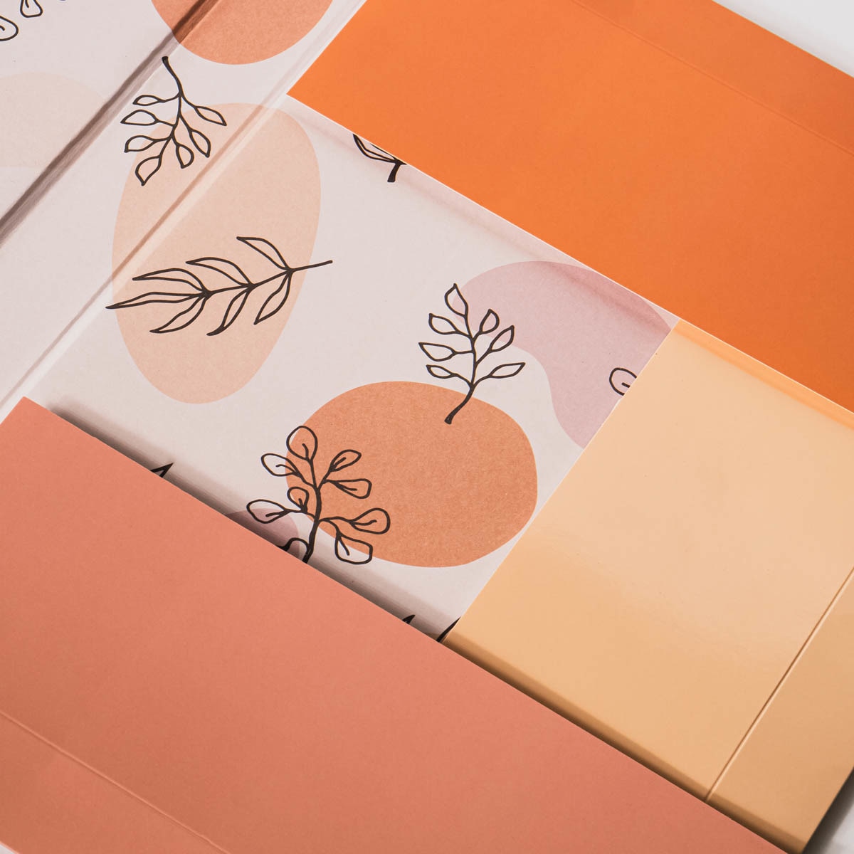 Pasta com Elásticos Folhas - Laranja/Multicolor Laranja / Multicolor-3