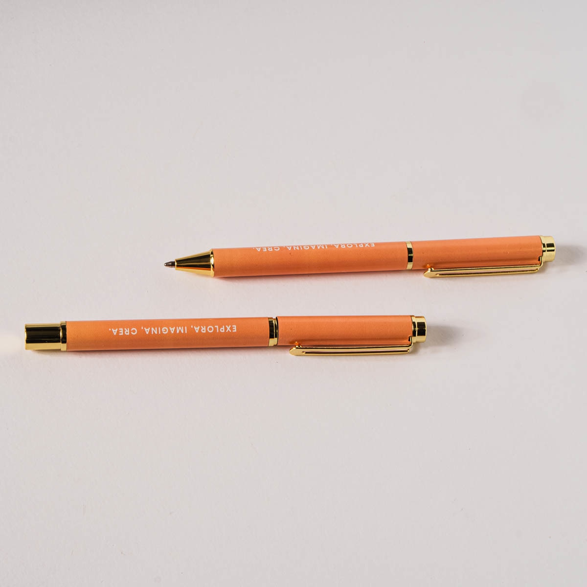 Set 2 bolígrafos metálicos hojas Frost naranja /Multicolor Naranja / Multicolor-2