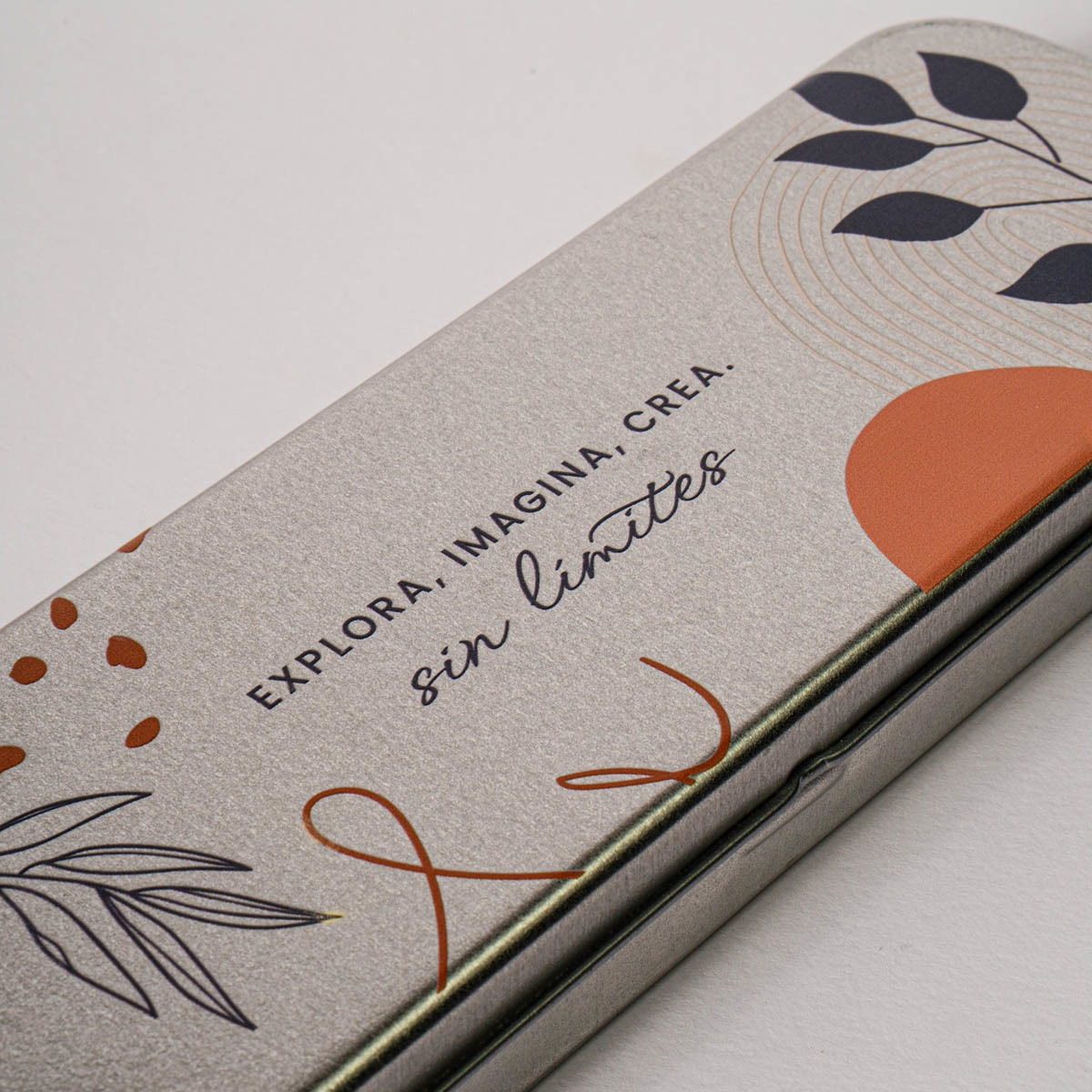 Estojo Metálico Folhas - Multicolor Cinzento / Multicolor-2