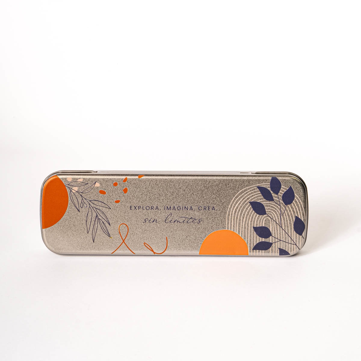 Estojo Metálico Folhas - Multicolor Cinzento / Multicolor-1