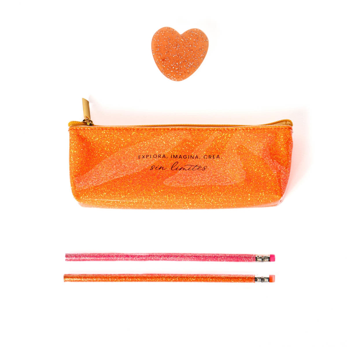 Conjunto de Papelaria - Verde/Multicolor Laranja / Multicolor-1