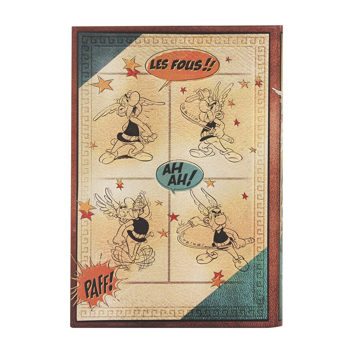 Libreta Astérix el Galo Midi (130x180x20mm) rayada de 144 páginas y cierre con banda elástica Paperblanks azul Azul-3