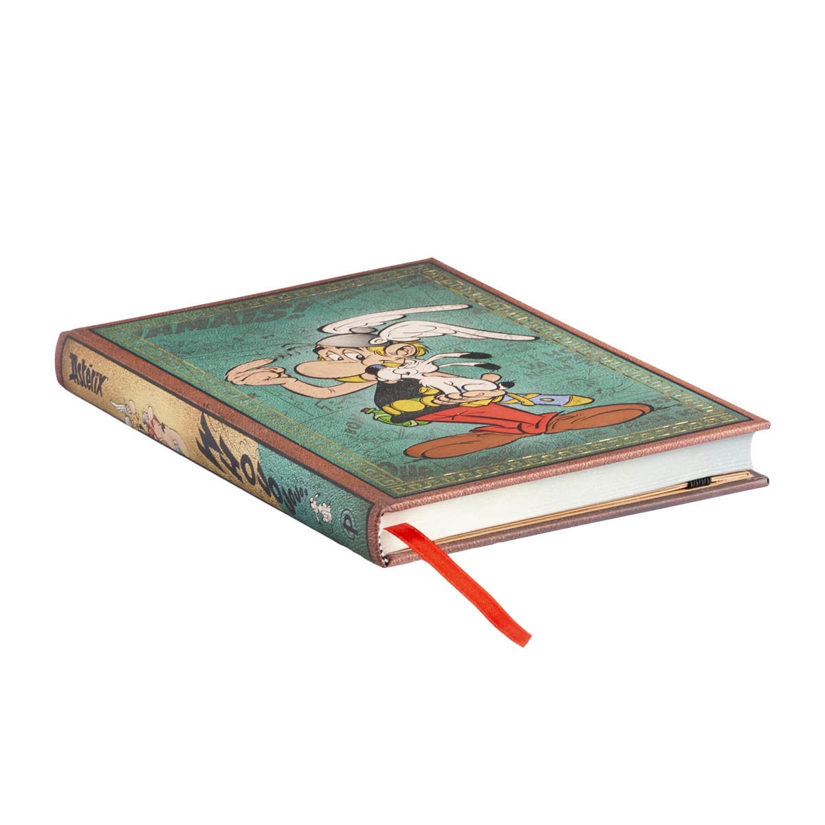 Libreta Astérix el Galo Midi (130x180x20mm) rayada de 144 páginas y cierre con banda elástica Paperblanks azul Azul-2