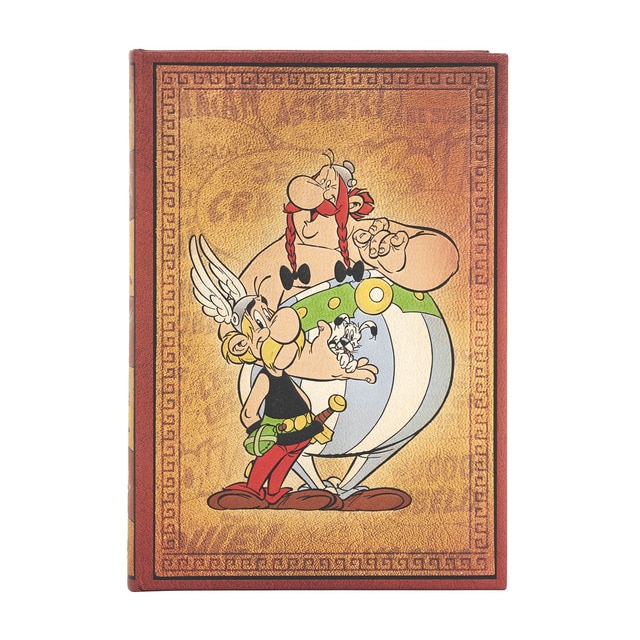 Imagen 0 de Libreta Astérix y Obélix Midi (130x180x20mm) lisa de 144 páginas y cierre con banda elástica Paperblanks naranja