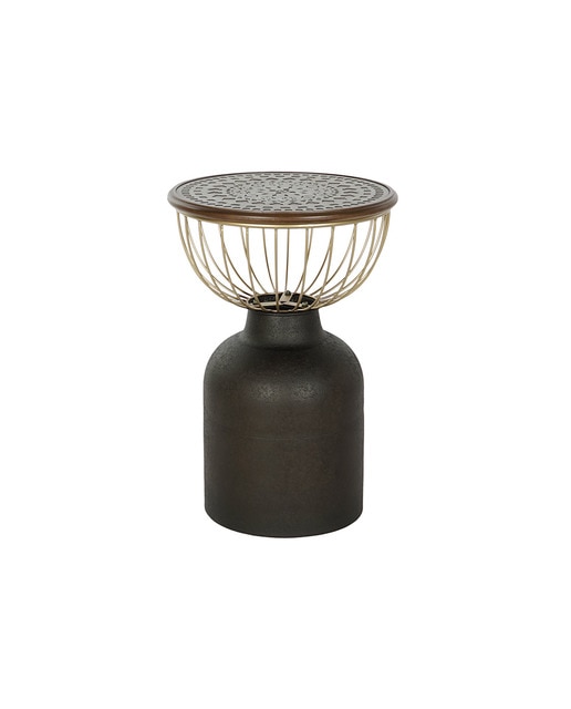 Imagen 0 de Mesita auxiliar abeto metal 43,5 x 43,5 x 63,5 negro