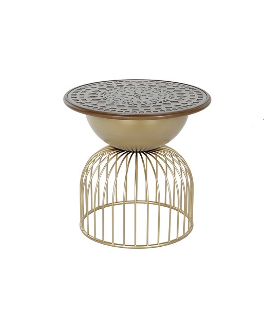 Imagen 0 de Mesita auxiliar abeto metal 55,5 x 55,5 x 53 dorado