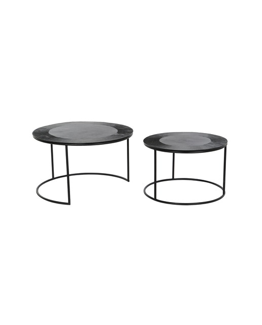 Imagen 0 de Mesita auxiliar set 2 metal aluminio 76,5 x 76,5 x 47