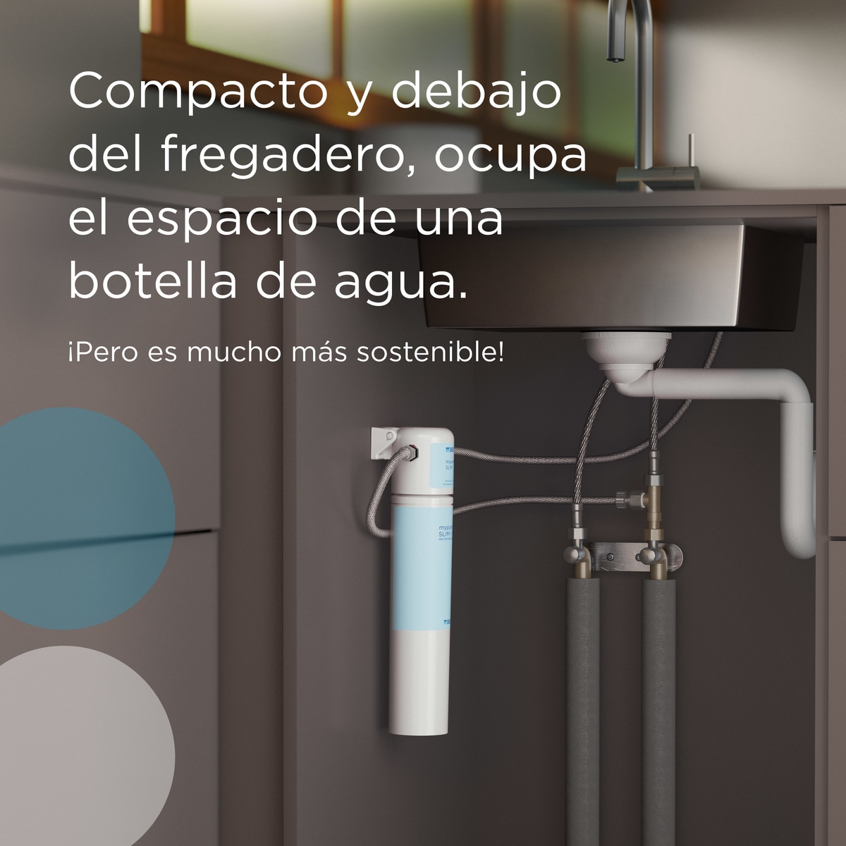 Filtro de recambio para sistema de filtrado de agua Mypure Slim Brita Blanco-7