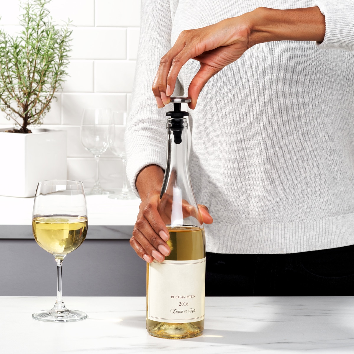 Conjunto de 2 Tampas Herméticas para Vinho Preto-4