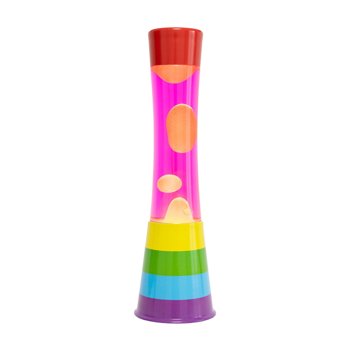 Lâmpada de Lava Tower - Rosa Laranja Base Arco-íris 1