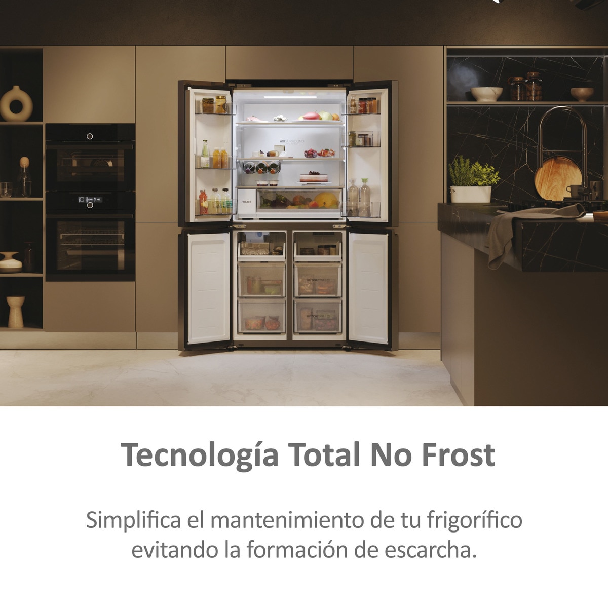 Frigorífico Americano Haier Cube 83 Series 5 HCW58F18EHMP de 4 Portas, No Frost, com Dispensador, WIFI e de 177,5 cm - Inox Inox-13