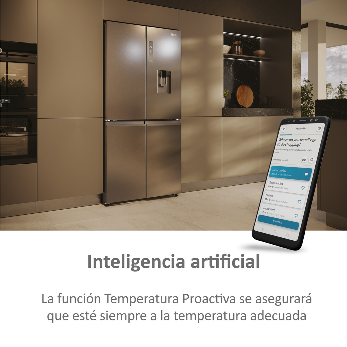 Frigorífico Americano Haier Cube 83 Series 5 HCW58F18EHMP de 4 Portas, No Frost, com Dispensador, WIFI e de 177,5 cm - Inox Inox-12