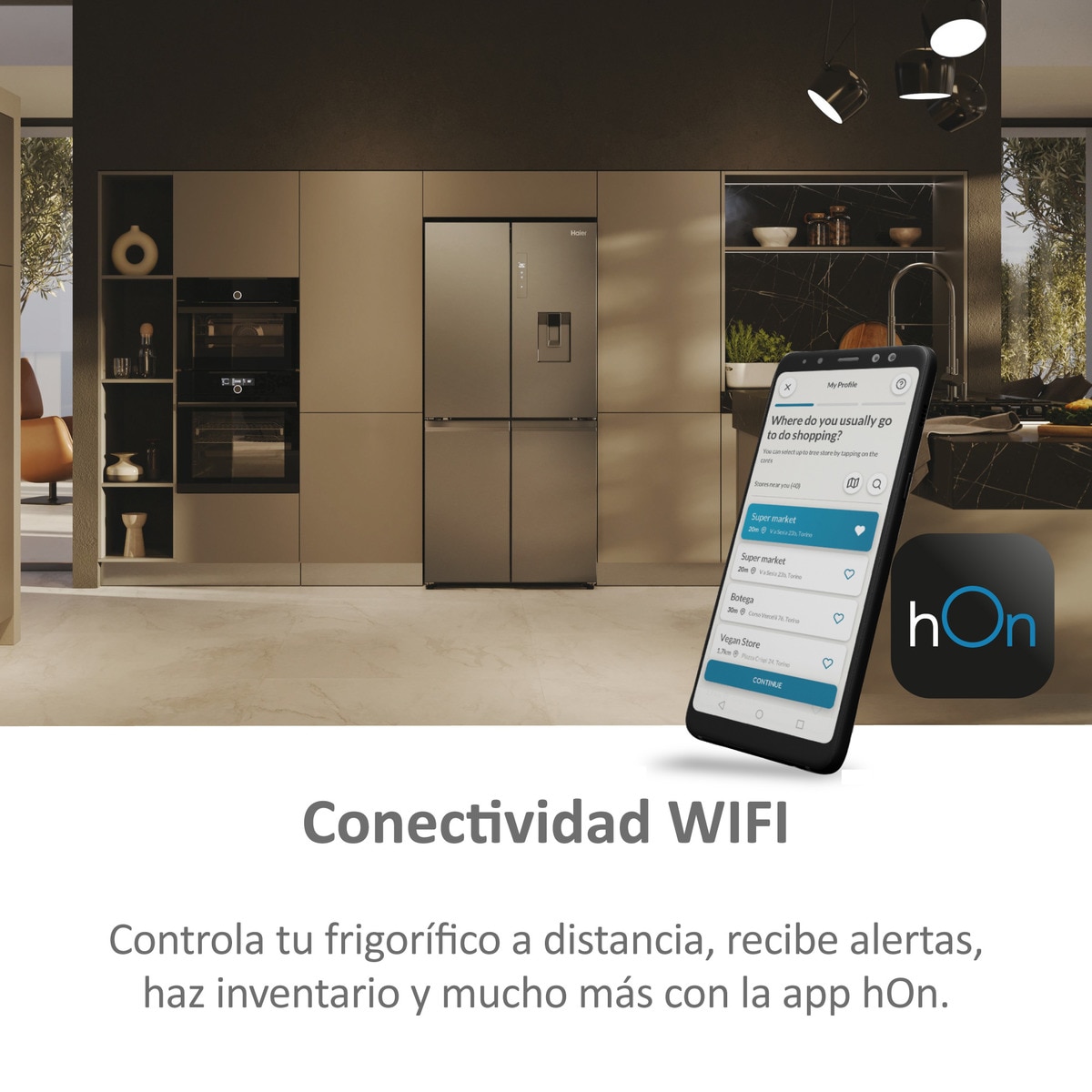 Frigorífico Americano Haier Cube 83 Series 5 HCW58F18EHMP de 4 Portas, No Frost, com Dispensador, WIFI e de 177,5 cm - Inox Inox-11