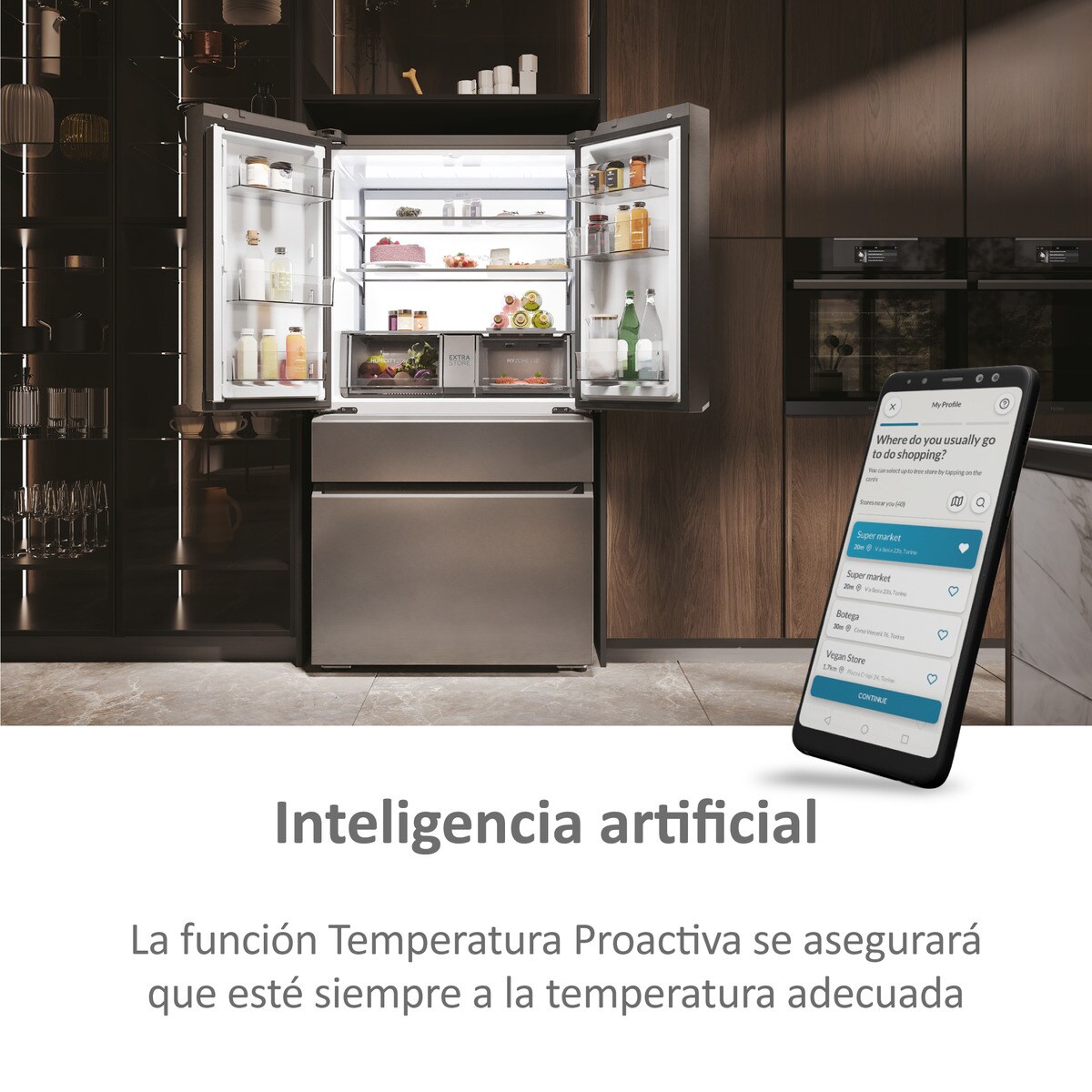 Frigorífico americano Haier Total No Frost,  WIFI FD 90 Series 7 Pro - HFW7918ENMP Inox-12