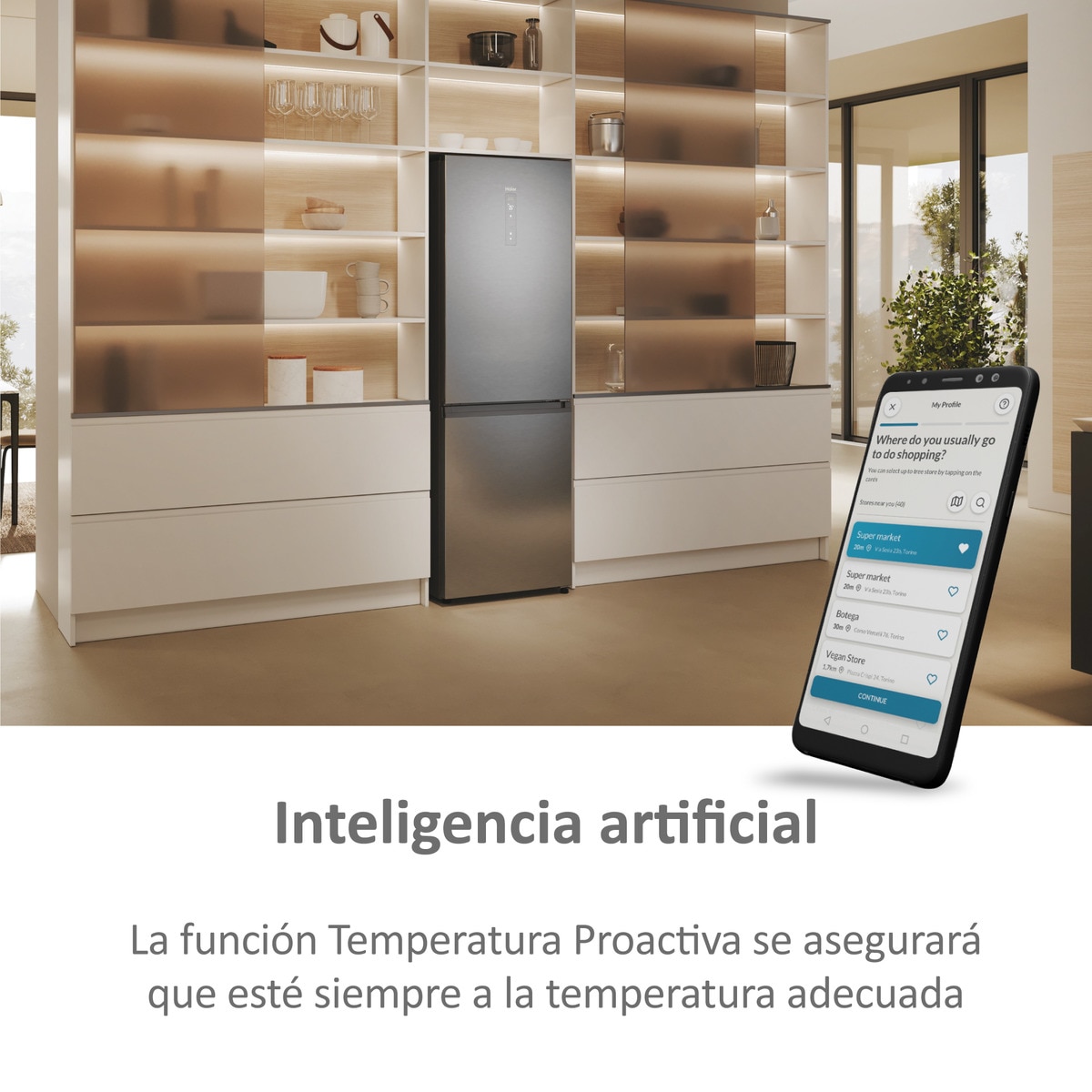 Frigorífico Combinado Haier 2D 60 Series 5 HDPW5618CNPK Total No Frost con Wifi e de 185 cm - Inox Inox-10