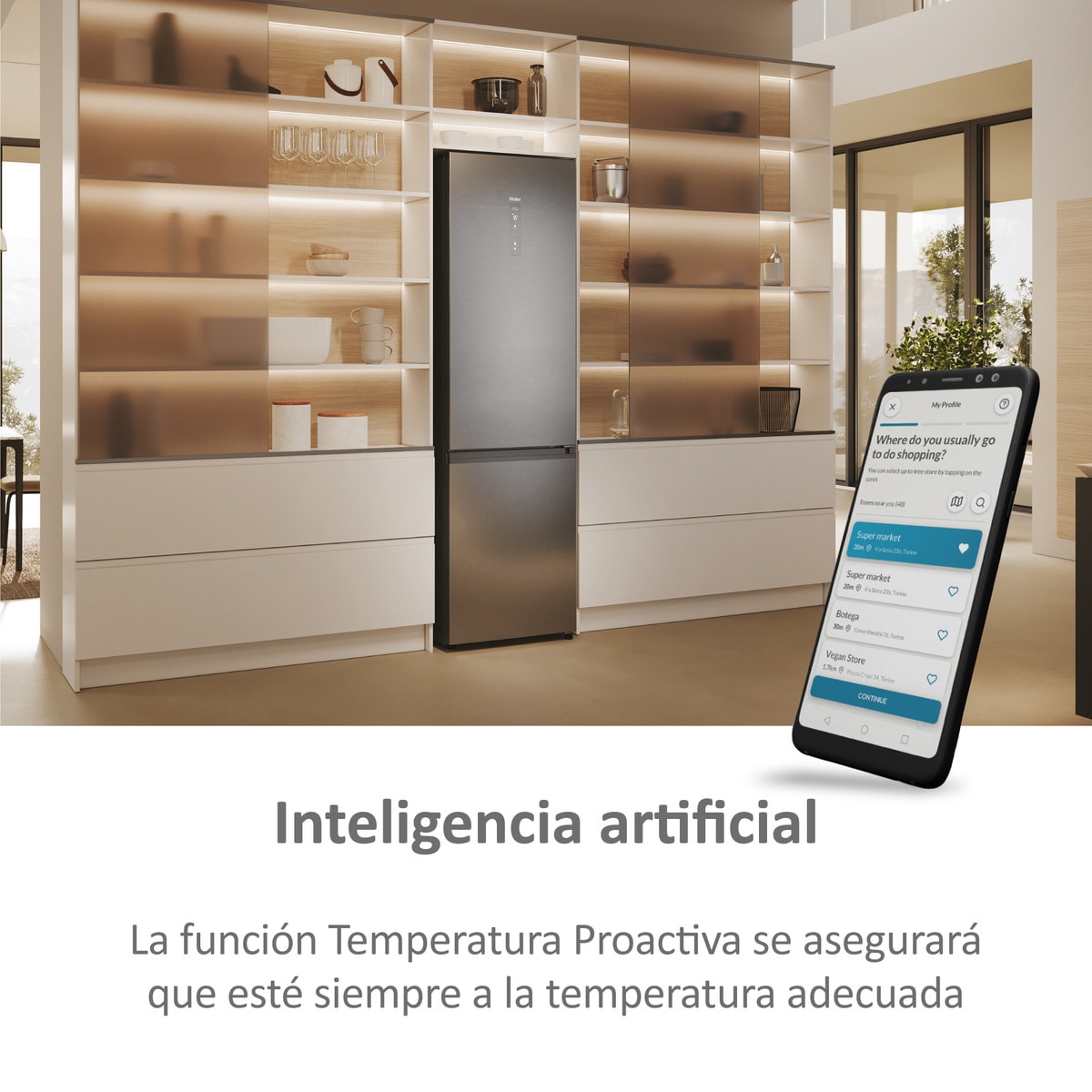 Frigorífico Combi Haier Total No Frost con WIFI 2D 60 Series 5 - HDPW5620CNPK Inox-9