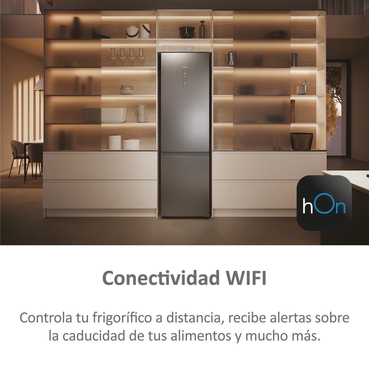 Frigorífico Combi Haier Total No Frost con WIFI 2D 60 Series 5 - HDPW5620CNPK Inox-8