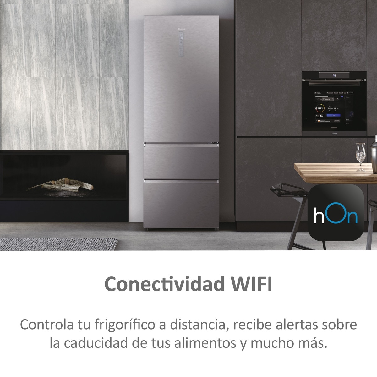 Frigorífico combi Haier Wifi, Total No Frost, 70 cm de ancho 3D 70 Series 7 - HTW7720DNMP Inox-10