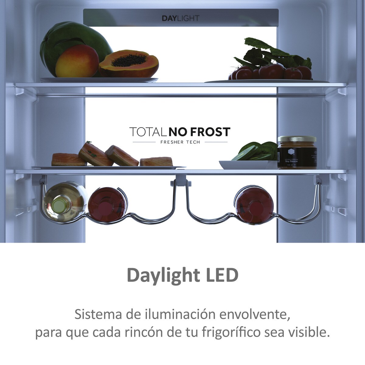Frigorífico combi Haier, Wifi, Total No Frost, 70 cm de ancho 3D 70 Series 7- HTW7720DNGW Cristal blanco-11