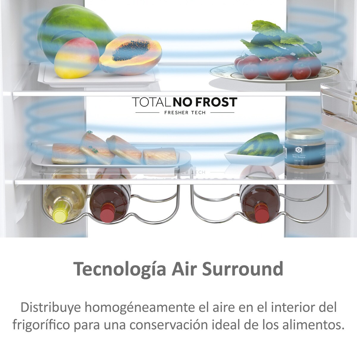 Frigorífico combi Haier, Wifi, Total No Frost, 70 cm de ancho 3D 70 Series 7- HTW7720DNGW Cristal blanco-12