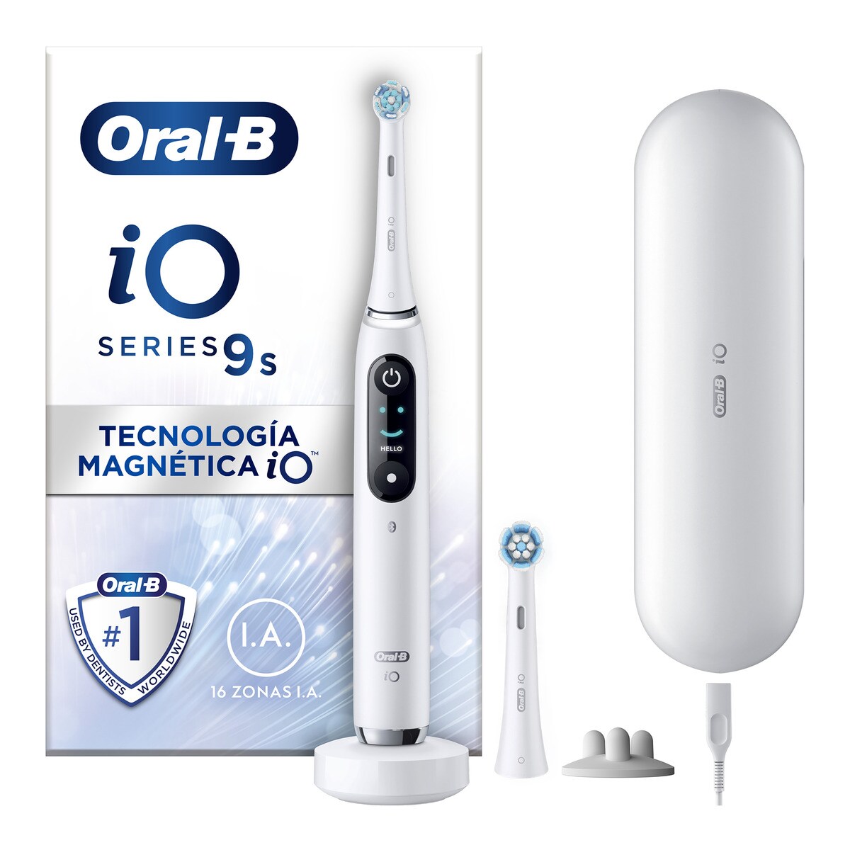 Escova de Dentes Elétrica Oral-B Braun iO 9S com 7 Modos de Limpeza - Branco Branco-2