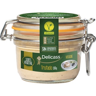 paté vegano 100% vegetal trufado sin gluten sin lactosa envase 150 g - Delicass