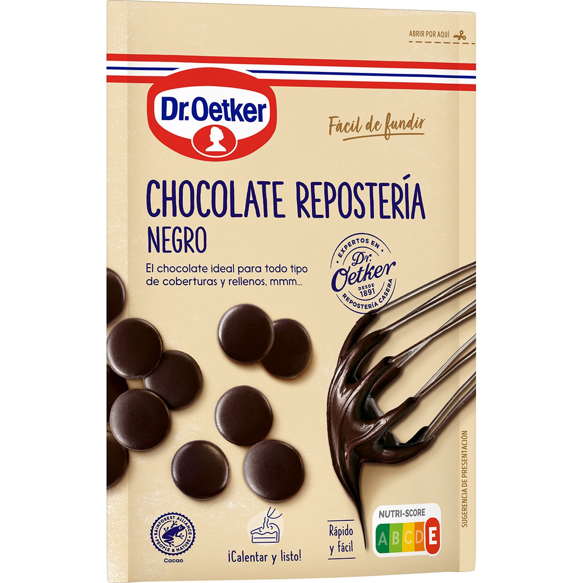chocolate negro para repostería fácil de fundir paquete 150 g