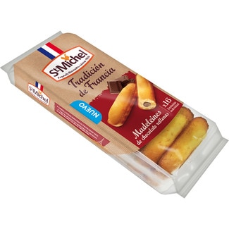 magdalenas rellenas de chocolate envasadas en pack de 2 bolsa 240 g - St Michel
