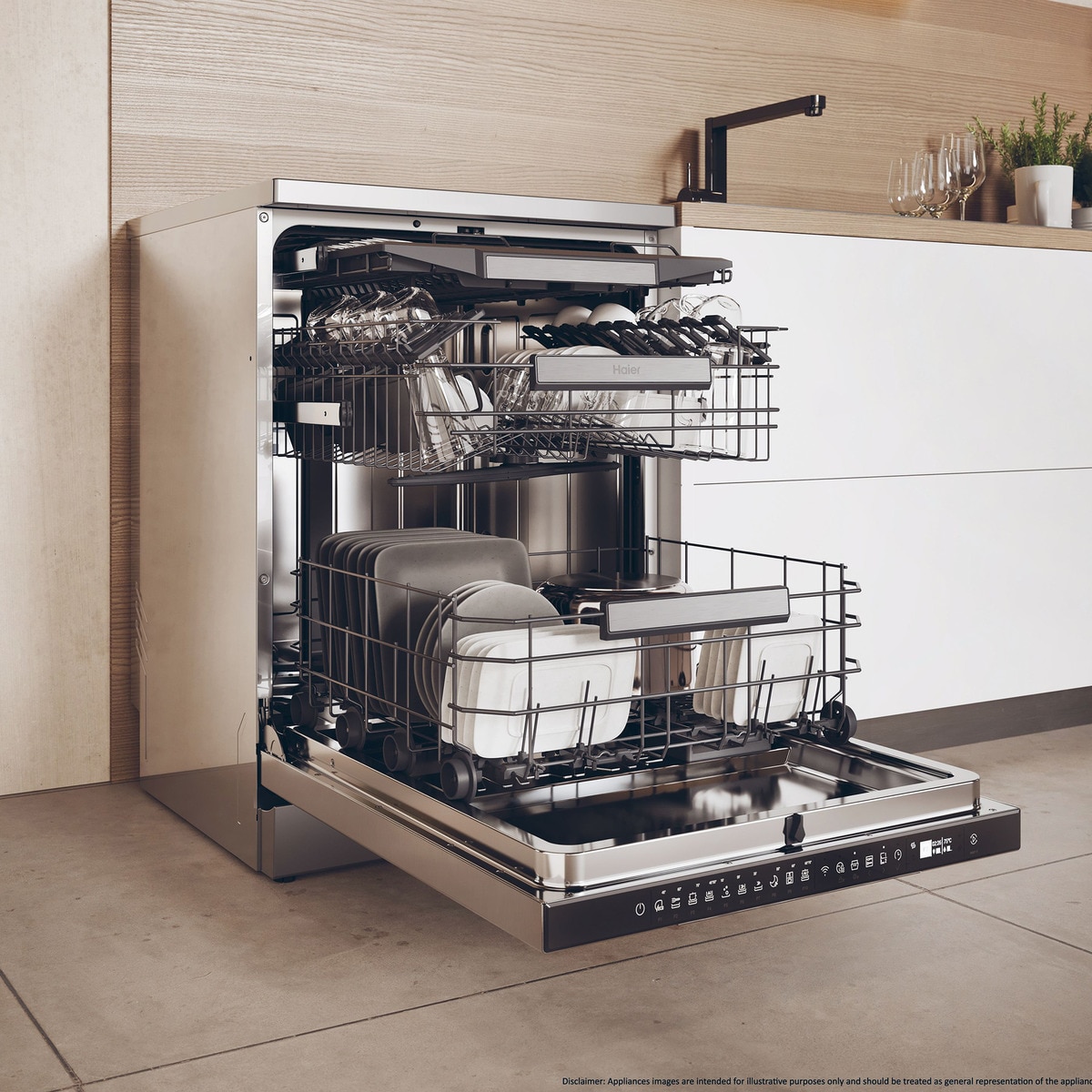 Lavavajillas Haier 15 servicios, 3º bandeja, 60 cm con WIFI I-PRO SHINE - XF 5C4M1X Inox-13