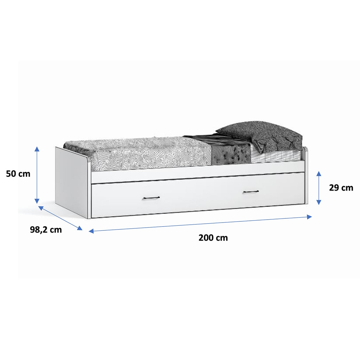 Cama com Gavetão Noel Branco-5