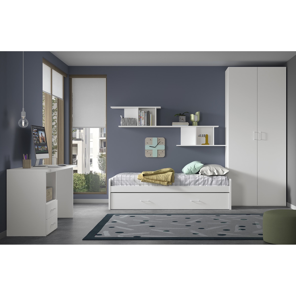 Cama com Gavetão Noel Branco-3