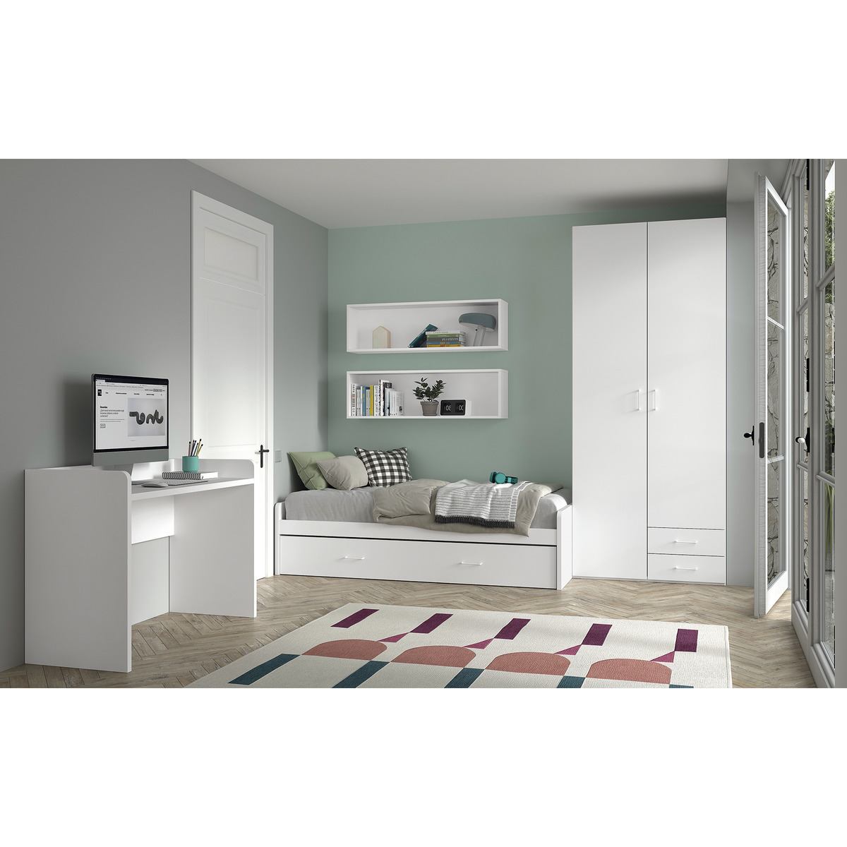 Cama com Gavetão Noel Branco-2