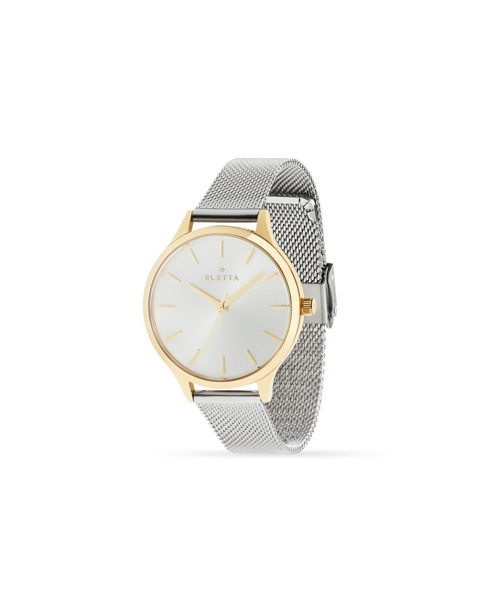 Relógio ELETTA Gold 38, Branco, Bracelete Mesh SS 2