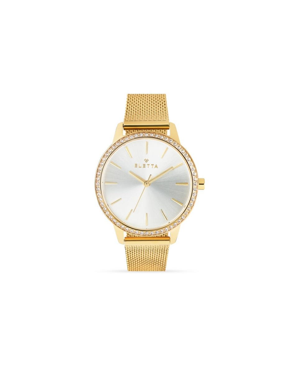 Imagem 0 de Relógio ELETTA Gold Stones 36, Branco, Bracelete MeshGP