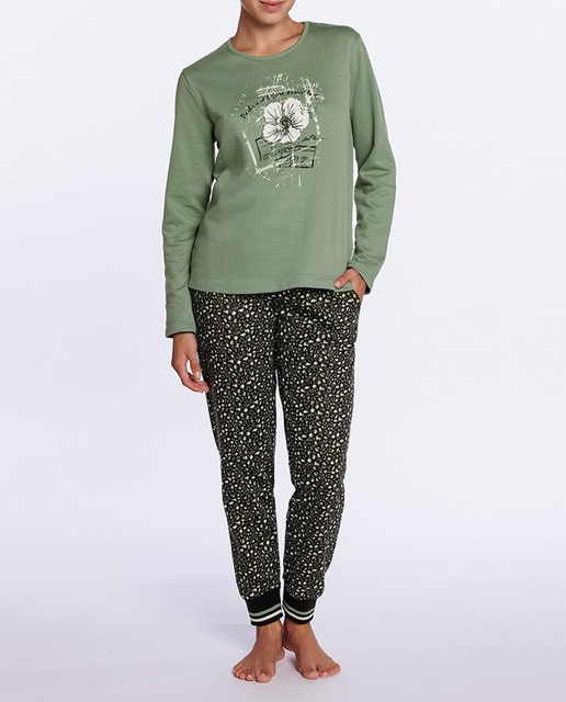 Imagen 0 de Pijama largo de felpa con estampado animal print