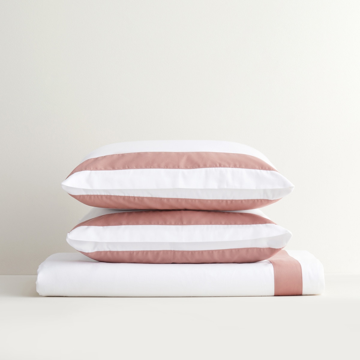 Juego de sábanas algodón Banded Saten 300 hilos El Corte Inglés Rosa-4