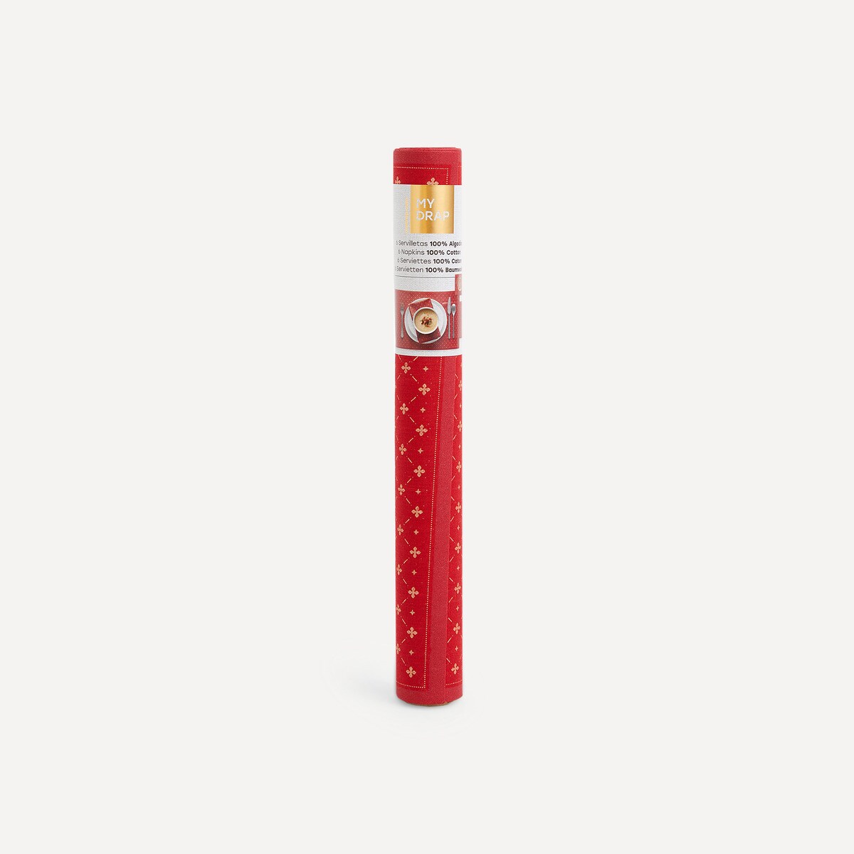 Pack 6 Guardanapos Algodão Lux Xmas Vermelho-3