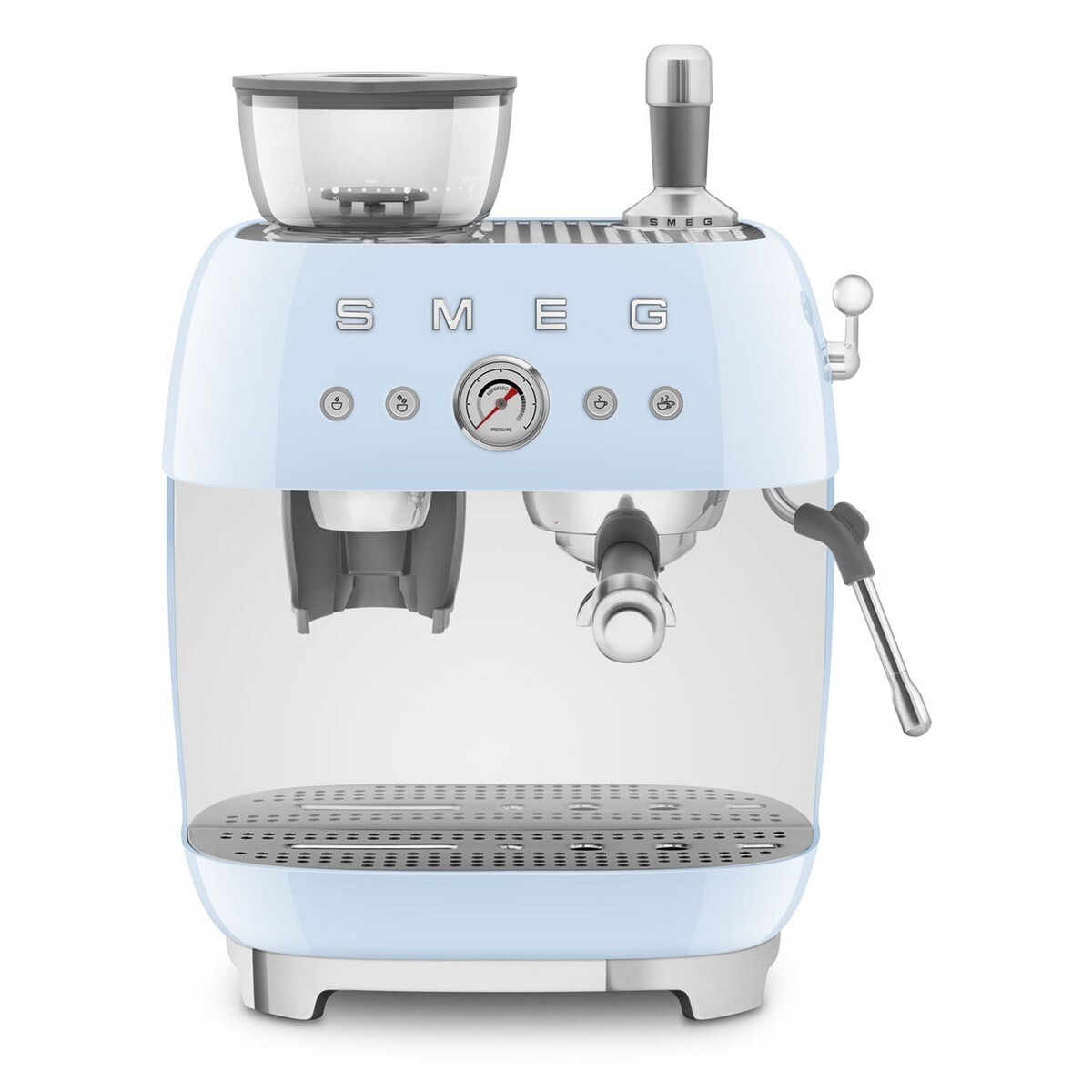 Máquina de Café Expresso Manual Smeg Anni 50, com Moinho, de 1350 W e de 15 bar Azul Céu-1