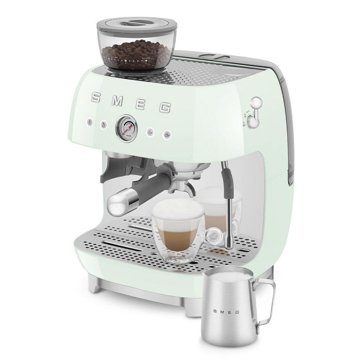 Máquina de Café Expresso Manual Smeg Anni 50 com Moinho de 1350 W e de 15 bar Verde Água-8