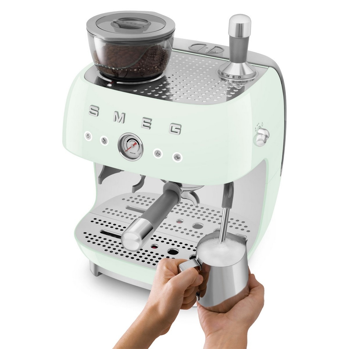 Máquina de Café Expresso Manual Smeg Anni 50 com Moinho de 1350 W e de 15 bar Verde Água-4