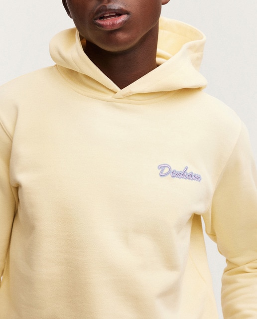 Imagen 0 de Sudadera de hombre, con capucha, color amarillo claro liso